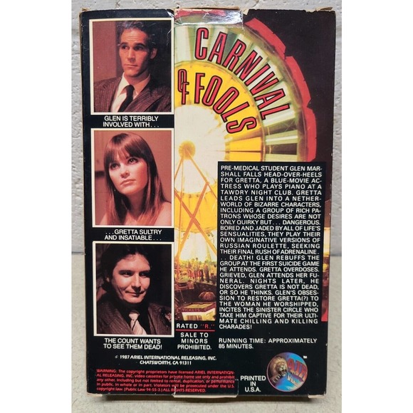 Carnival of Fools VHS Big Box AIR Video 1987 Rick Barnes Meredith Haze- Vintage - Picture 3 of 7